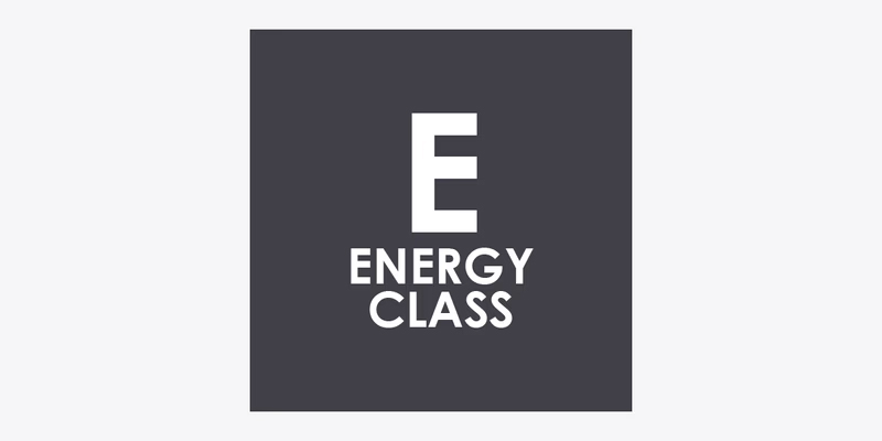 Τετράγωνο γκρίζο εικονίδιο της ενεργειακής κλάσης F.